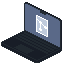 A pixel art MacBook displaying the Git logo