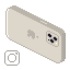 A pixel art iPhone taking a photo of the Instagram logo